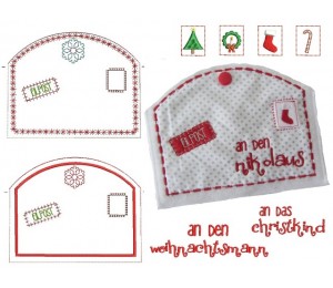 Stickmuster ITH - Briefumschlag Weihnachten